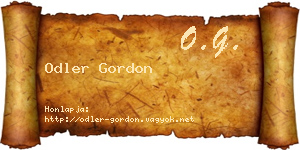 Odler Gordon névjegykártya